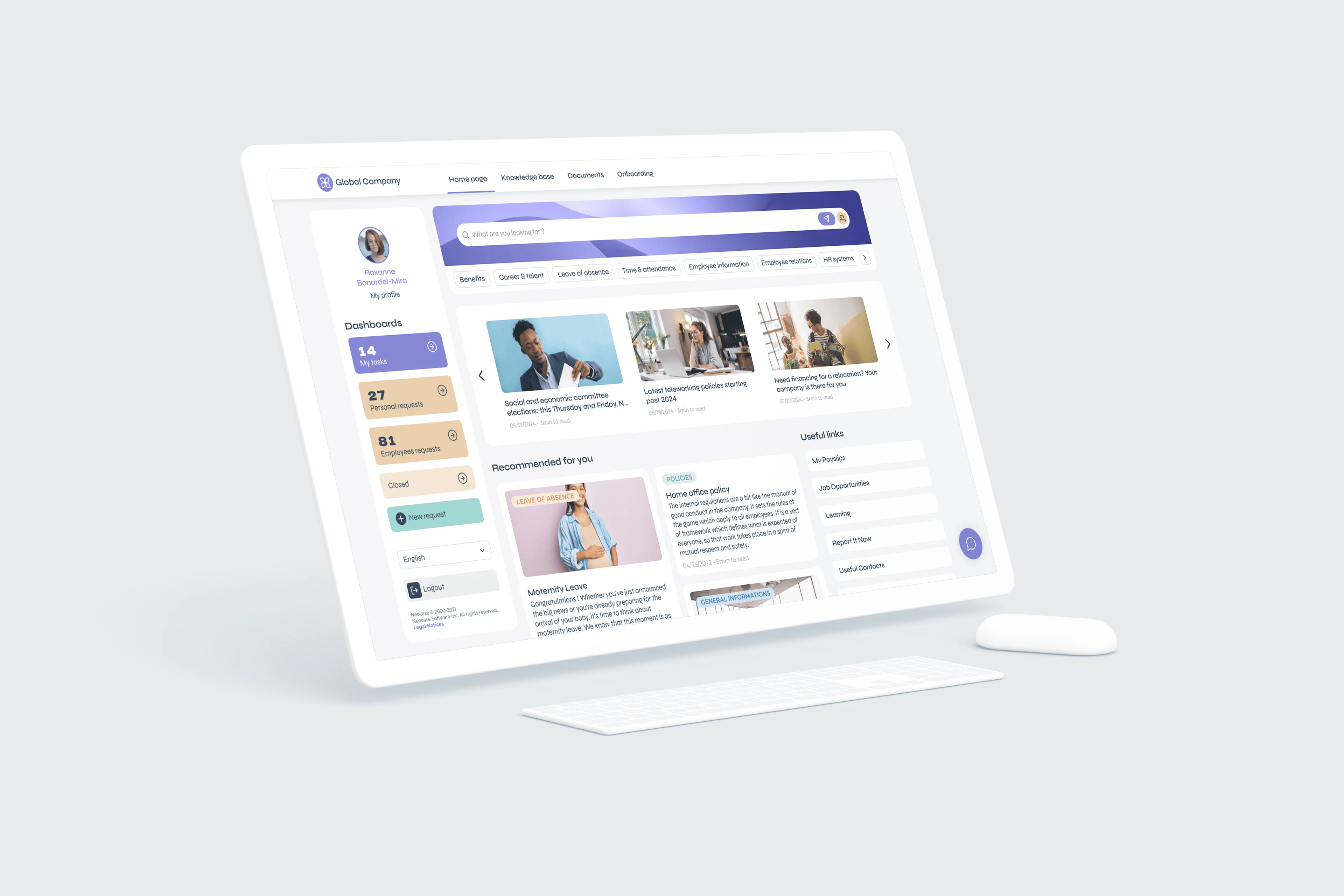 screenshot of Neocase HR